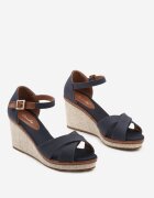  Sandale bleumarin pe pană împletită stil espadrilă Nartha