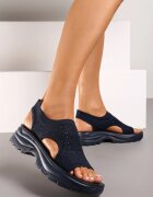  Sandale Bleumarin Sportive cu Talpă Groasă și Partea superioară Elastică cu Zirconii Blathia