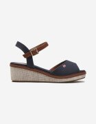  Sandale Clasice Bleumarin Espadrile cu Pană cu Cataramă Solin