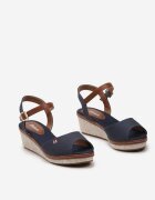  Sandale Clasice Bleumarin Espadrile cu Pană cu Cataramă Solin