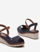  Sandale Clasice Bleumarin Espadrile cu Pană cu Cataramă Solin