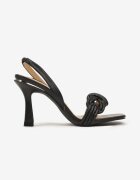  Sandale Elegante Negre cu toc stiletto Împodobite cu zirconii Sinilara