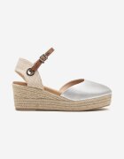  Sandale Espadrile Argintii cu pană împletită Effilda