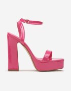  Sandale Fuchsia cu toc gros înalt și platformă Ikelia