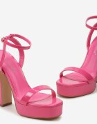  Sandale Fuchsia cu toc gros înalt și platformă Ikelia