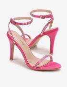  Sandale Fuchsia De satin Cu toc stiletto Cu strasuri Kyiana
