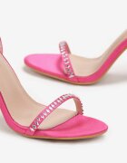  Sandale Fuchsia De satin Cu toc stiletto Cu strasuri Kyiana