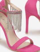  Sandale Fucsia pe Toc Stiletto cu Lanțuri Luzuli