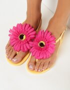  Sandale Galbene Japoneze cu Floare Decorativă Navita