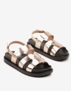  Sandale Gladiator Șampanie cu cataramă Silvesia