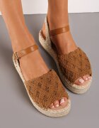  Sandale Maro Perforate Espadrile cu talpă groasă împletită Valens