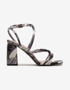  Sandale Negre Decorate cu Imprimeu Colorat Bejona