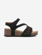  Sandale Negre din Piele Ecologică cu Platformă cu Velcro Arisse
