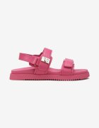  Sandale Plate Fucsia cu Cataramă Metalică cu Velcro Windema