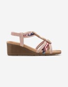 Sandale Roz cu pană slip-on decorate cu zirconii Obleve