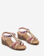  Sandale Roz cu pană slip-on decorate cu zirconii Obleve
