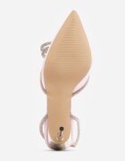  Sandale Roz cu toc stiletto Decorate cu Zirconii Silaeia