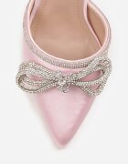  Sandale Roz cu toc stiletto Decorate cu Zirconii Silaeia