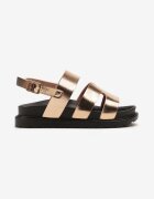 Sandale Șampanie Gladiator din Piele ecologică cu Talpă plată cu Cataramă Pairel
