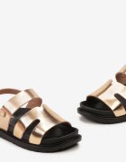  Sandale Șampanie Gladiator din Piele ecologică cu Talpă plată cu Cataramă Pairel