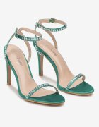  Sandale Verzi Din satin cu toc stiletto cu zirconii Kyiana