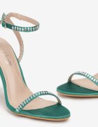  Sandale Verzi Din satin cu toc stiletto cu zirconii Kyiana