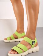  Sandale Verzi Plate slip-on cu Curea Elastică Rivaine
