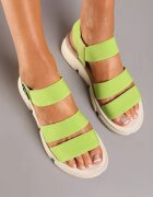  Sandale Verzi Plate slip-on cu Curea Elastică Rivaine
