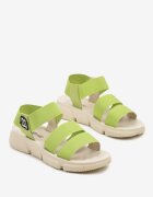 Sandale Verzi Plate slip-on cu Curea Elastică Rivaine
