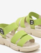  Sandale Verzi Plate slip-on cu Curea Elastică Rivaine
