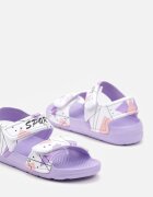  Sandale violet deschis pe talpă de spumă închise cu scai Nelania