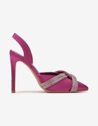  Sandale Violet pe toc stiletto cu barete cu zirconii Crossia