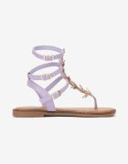  Sandale Violete Romane cu Ornament Metalic Nosania