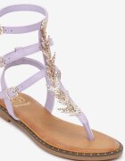  Sandale Violete Romane cu Ornament Metalic Nosania
