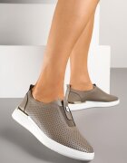 santorio Pantofi Slip-on Verde închis Perforați din Piele Naturală Parritia