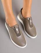santorio Pantofi Slip-on Verde închis Perforați din Piele Naturală Parritia