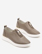 santorio Pantofi Slip-on Verde închis Perforați din Piele Naturală Parritia