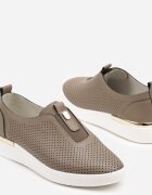 santorio Pantofi Slip-on Verde închis Perforați din Piele Naturală Parritia