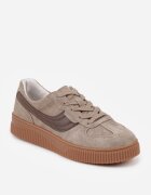 santorio Sneakers bej din piele întoarsă în stil tenisi clasici cu branț din piele Riosera