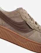 santorio Sneakers bej din piele întoarsă în stil tenisi clasici cu branț din piele Riosera