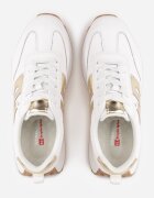 santorio Sneakers din piele naturală de căprioară cu cusături decorative Maliess Albi