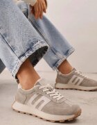 santorio Sneakers din piele naturală de căprioară cu cusături decorative Maliess Bej