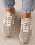 santorio Sneakers din piele naturală de căprioară cu cusături decorative Maliess Bej