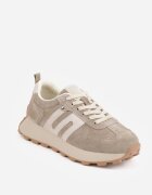 santorio Sneakers din piele naturală de căprioară cu cusături decorative Maliess Bej