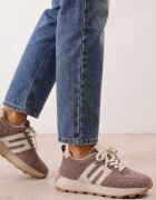 santorio Sneakers din piele naturală de căprioară cu cusături decorative Maliess Maro închis