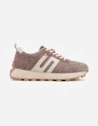santorio Sneakers din piele naturală de căprioară cu cusături decorative Maliess Maro închis