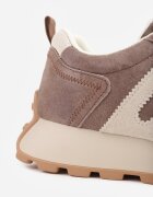 santorio Sneakers din piele naturală de căprioară cu cusături decorative Maliess Maro închis