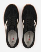 santorio Sneakers negri din piele întoarsă în stil tenisi iconici cu branț din piele Berosele