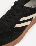 santorio Sneakers negri din piele întoarsă în stil tenisi iconici cu branț din piele Berosele