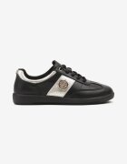 santorio Sneakerși din Piele Negru-Auriu Clasici cu Detalii Metalice Marins